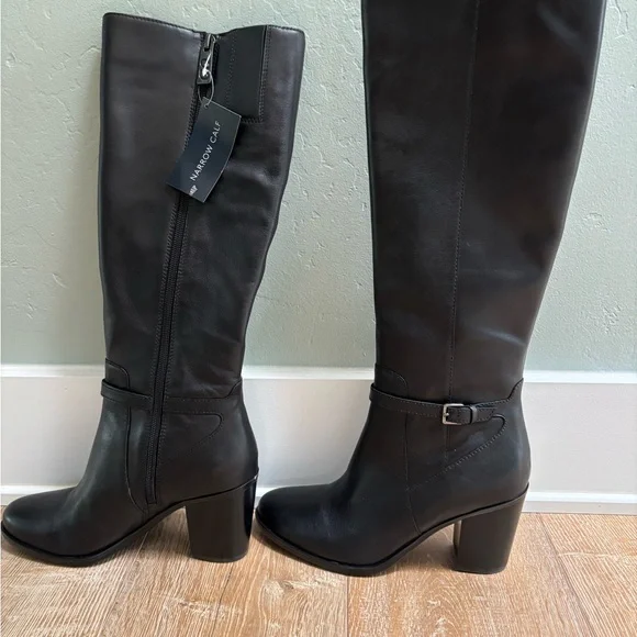 Naturalizer Black Heeled Genuine Leather Boots sz 8 Narrow Calf - Picture 6 of 13